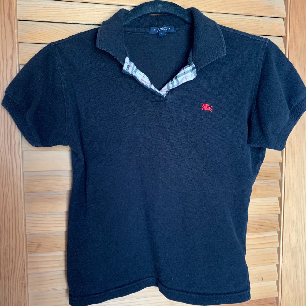 Burberry Plaid Collar Polo